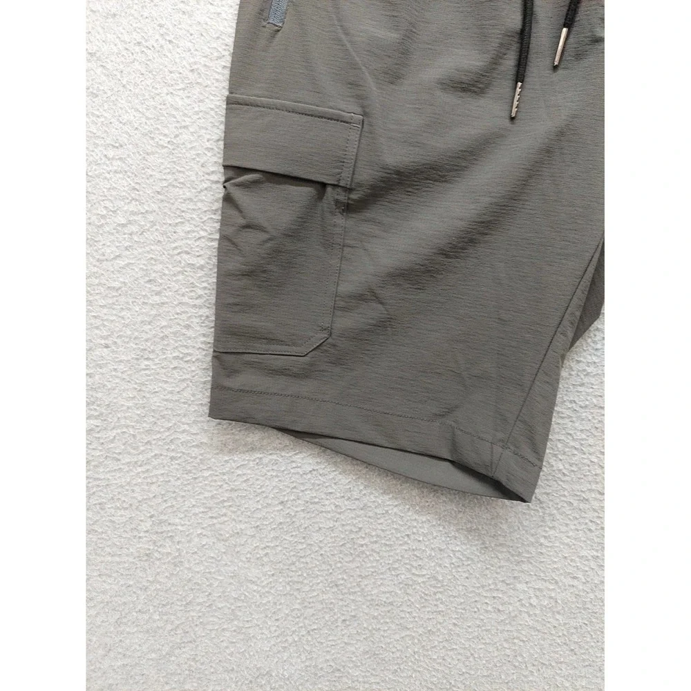 Scollit Men  Shorts S Gray Drawstring Elastic Waist Zipper Pockets Performance